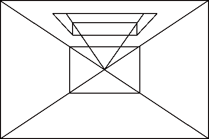 Where are the orthogonals that show the sides of the skylight nearest the roof? 